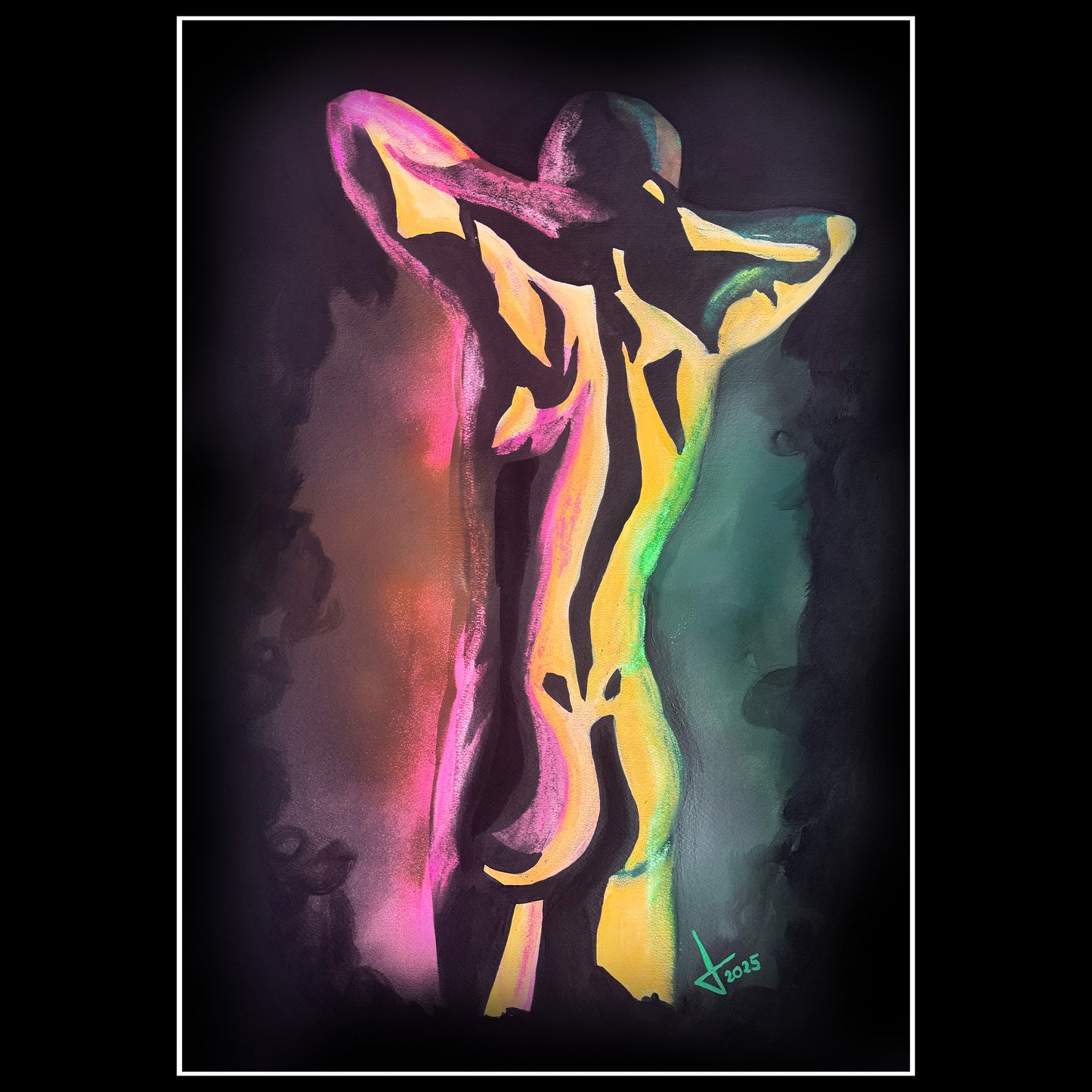 Pintura Mixta Figura Humana - Desnudo Sin Título