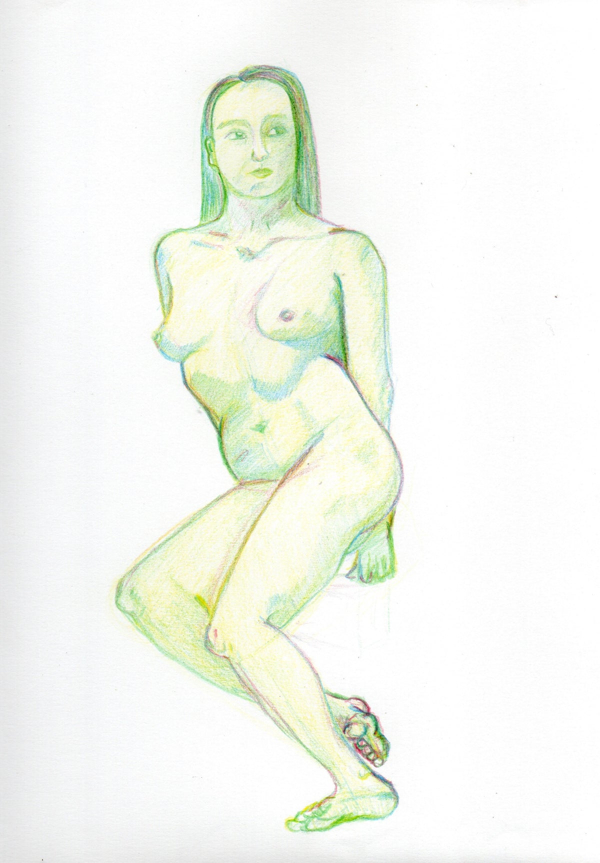 Arte para sala - Desnudo Femenino Verde