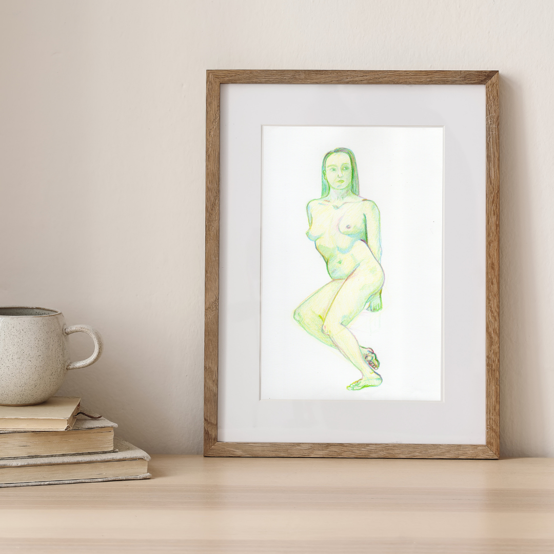 Arte para sala - Desnudo Femenino Verde