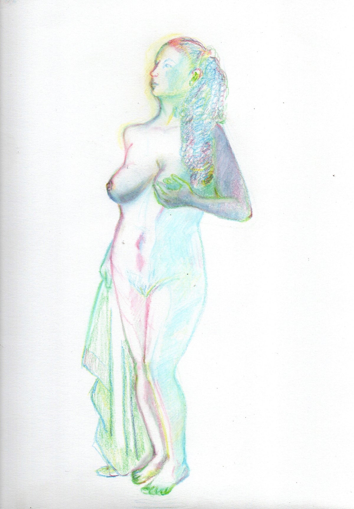 Arte para sala - Desnudo fermenino multicolor claro