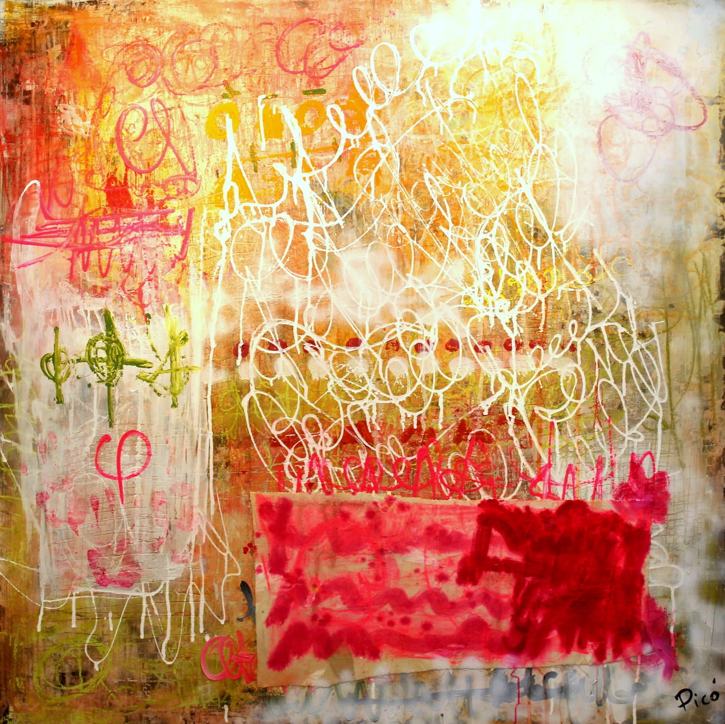 "Diálogos del Alma" es un encuentro visceral entre color y emoción. Trazos impulsivos revelan una conversación interna, caótica y luminosa, donde el alma se expresa sin filtros ni palabras.