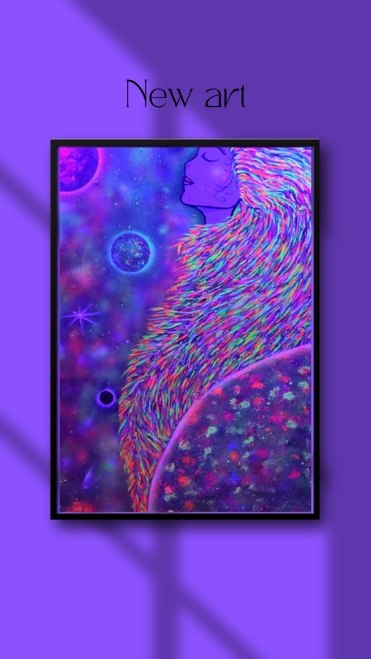 Cuadro Neon Decorativo - Mujer Cosmica
