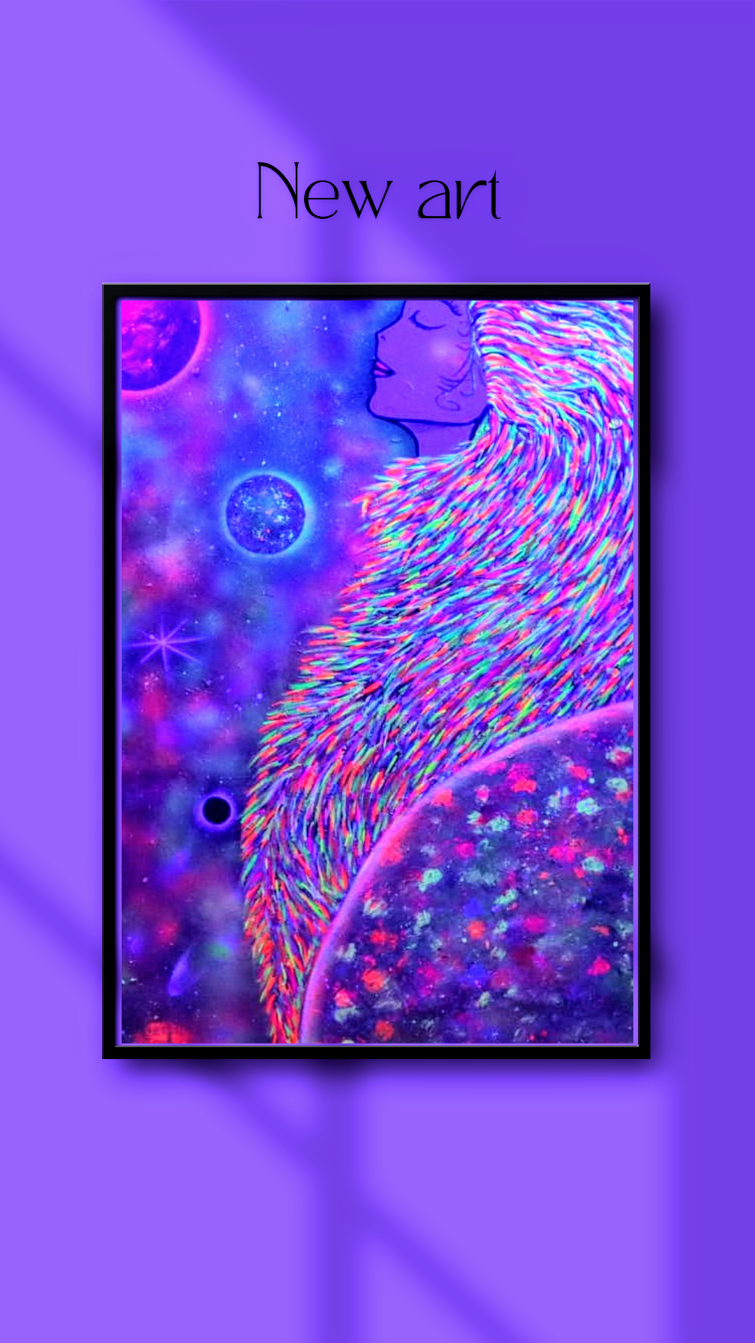 Cuadro Neon Decorativo - Mujer Cosmica