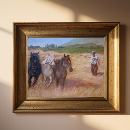 CABALLOS ENTRE HENO