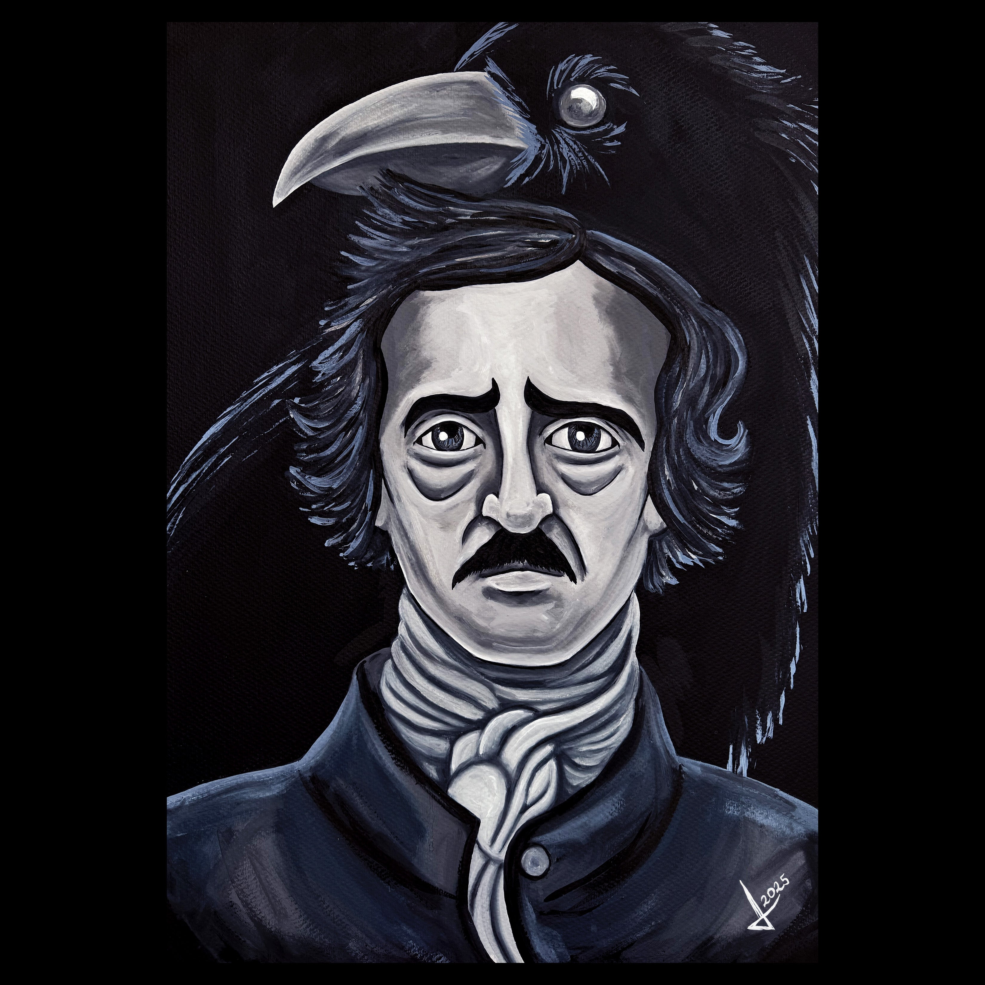 Retrato Blanco y Negro - Edgar Allan Poe – Galeria Sala Marte®