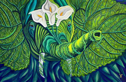 Arte Surrealista - Elefante Floreciente
