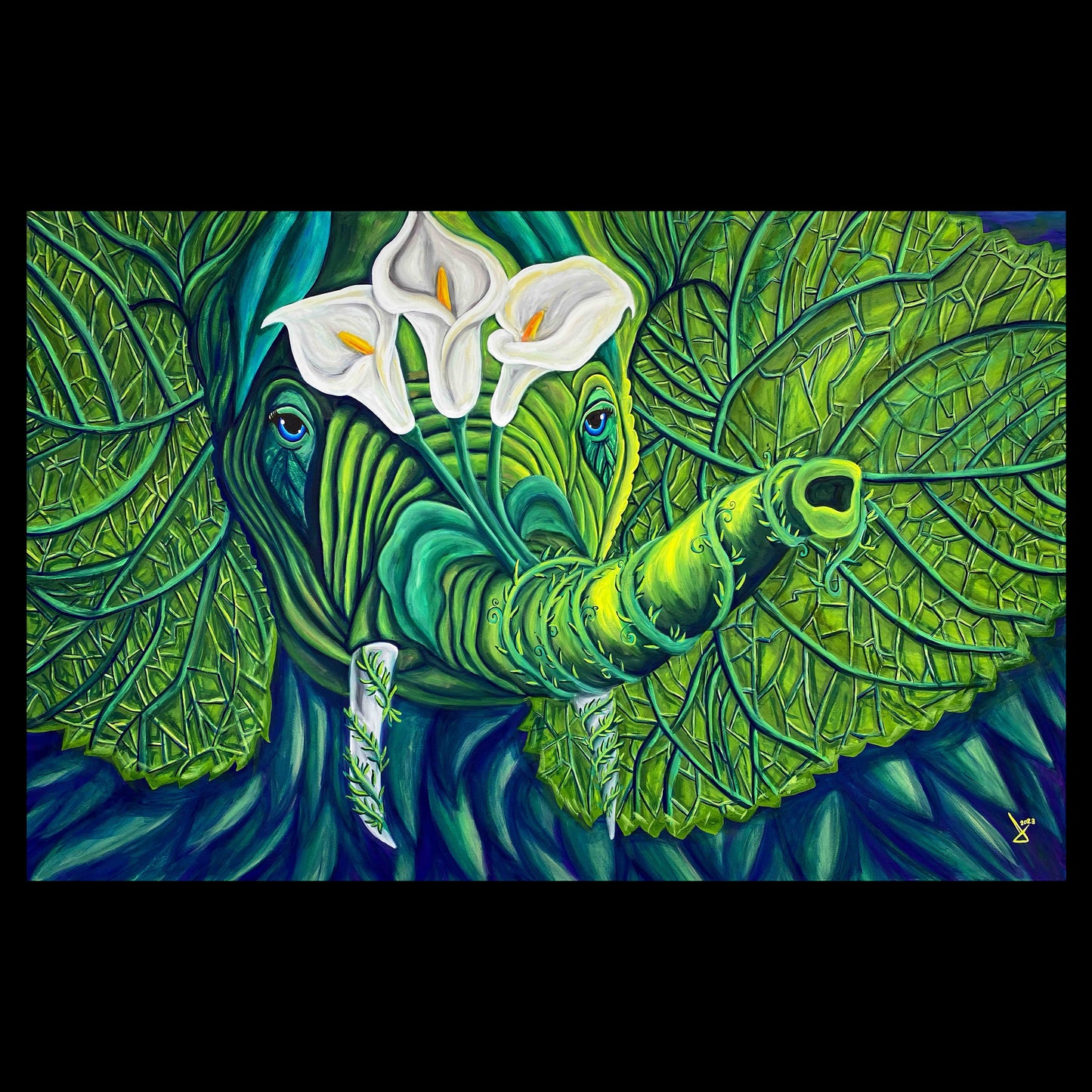 Arte Surrealista - Elefante Floreciente