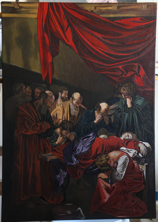 Estudio de La muerte de la virgen de Caravaggio