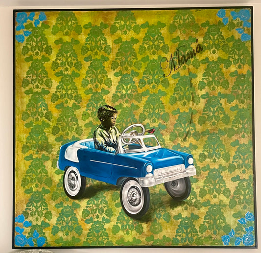 Obra de arte original - Mi carro azul
