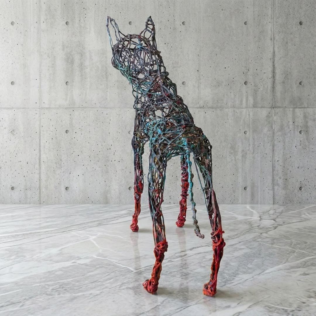 Escultura de alambre - Xoloitzcuintle ¼
