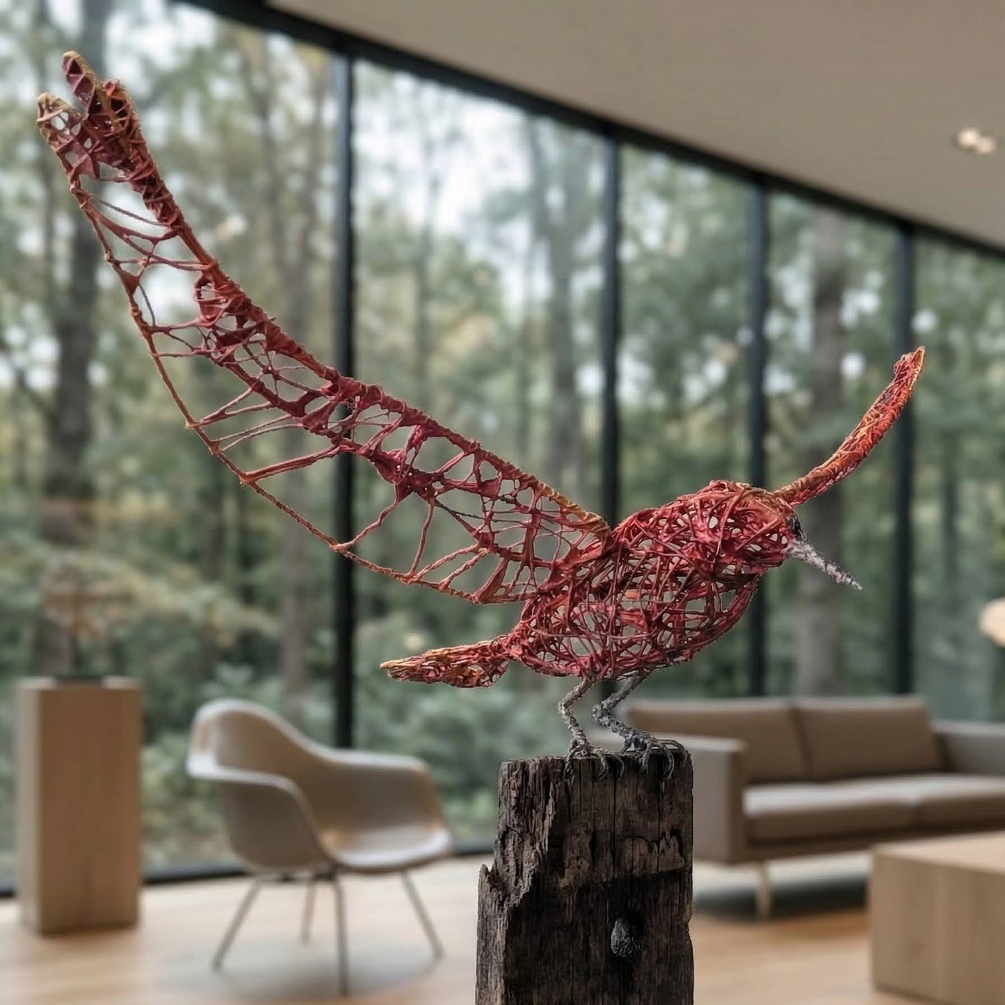 Escultura de alambre - Vuelo de otoño