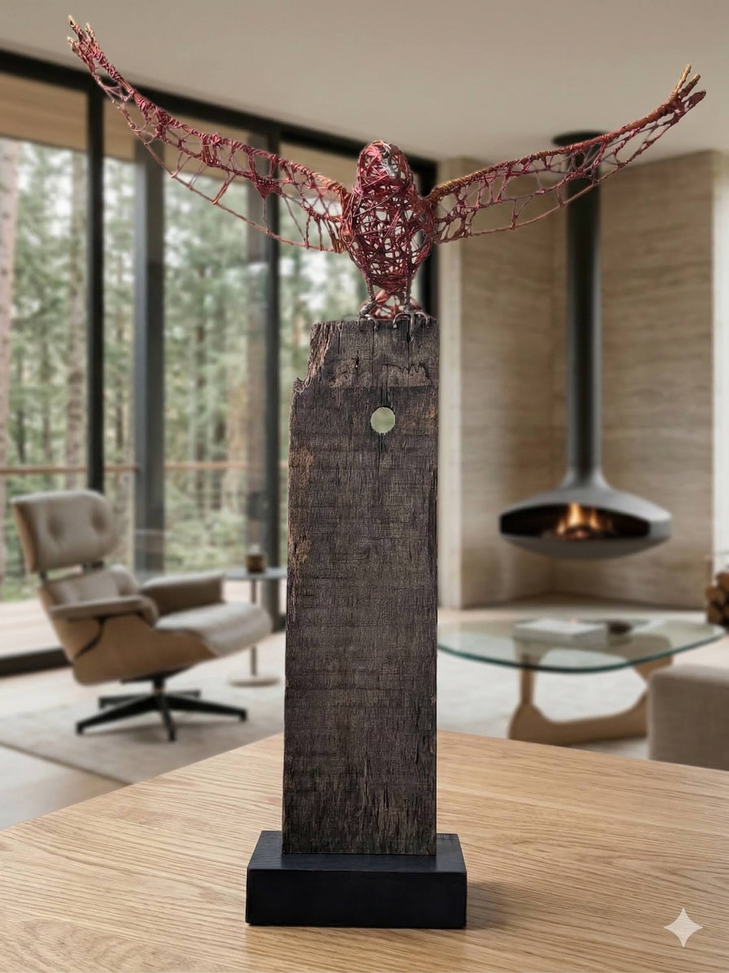 Escultura de alambre - Vuelo de otoño