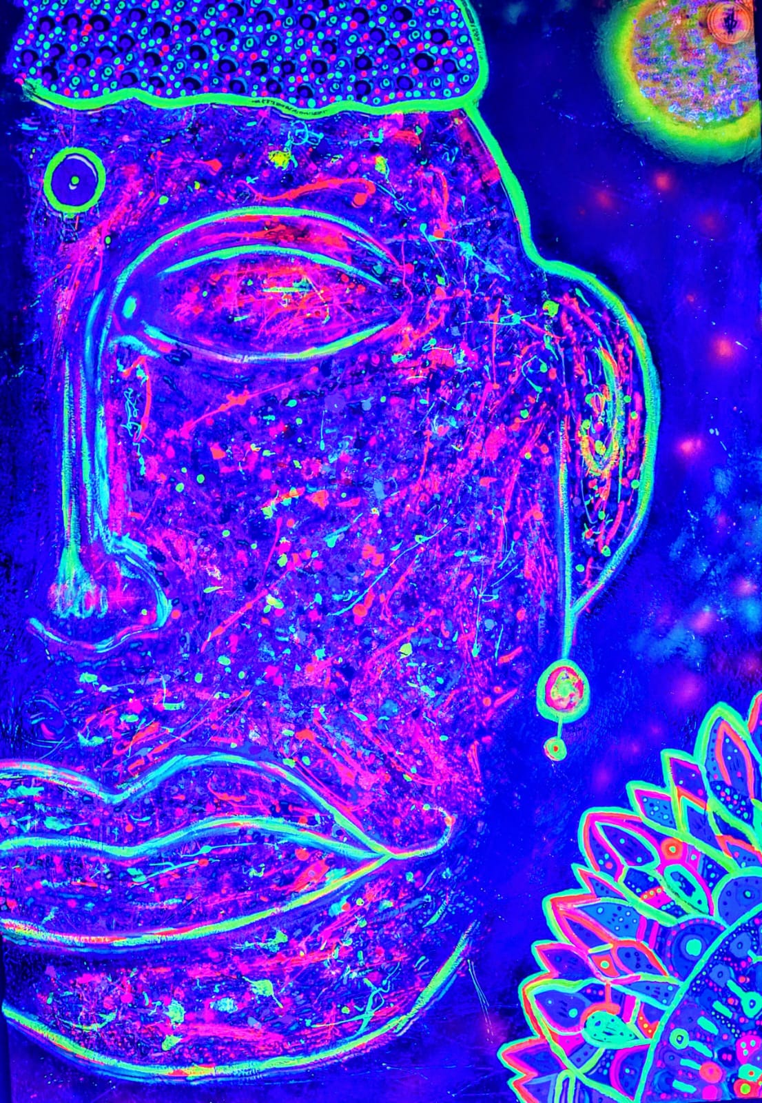 Cuadro Neon Decorativo - Buda Cosmico