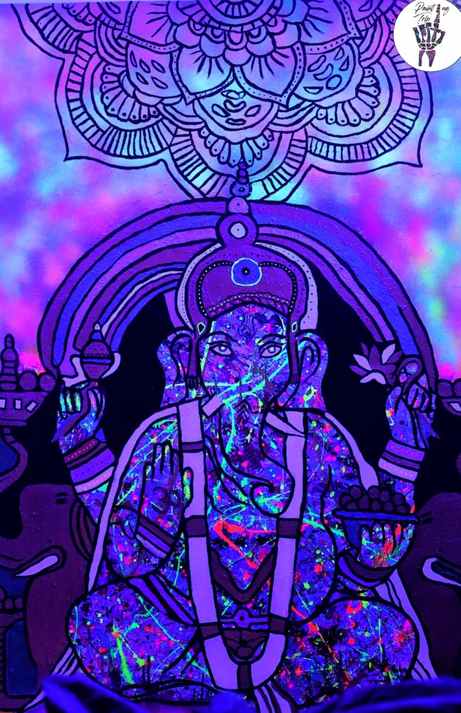 Cuadro Decorativo Neon - Ganesha Abundancia