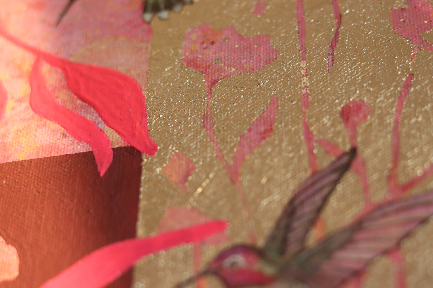 Obra de arte Original- Colibríes en Primavera
