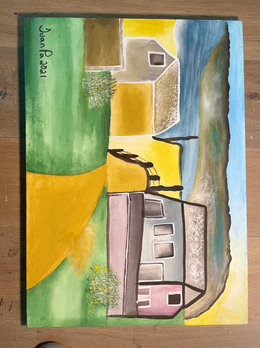 El atardecer con las casas