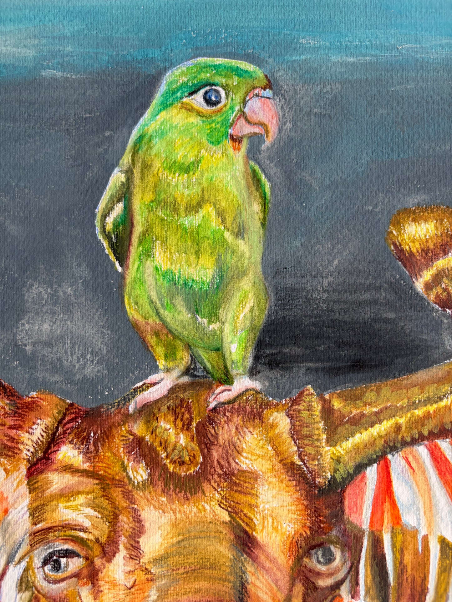 Obra original- El que es perico, donde quiera es verde
