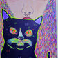 Cuadro Neon Decorativo- Mujer con Gato