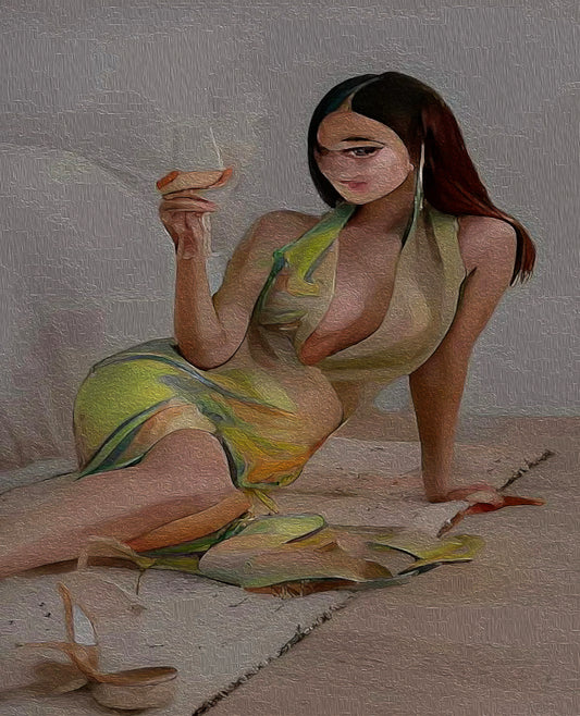 Mujer con una copa de vino