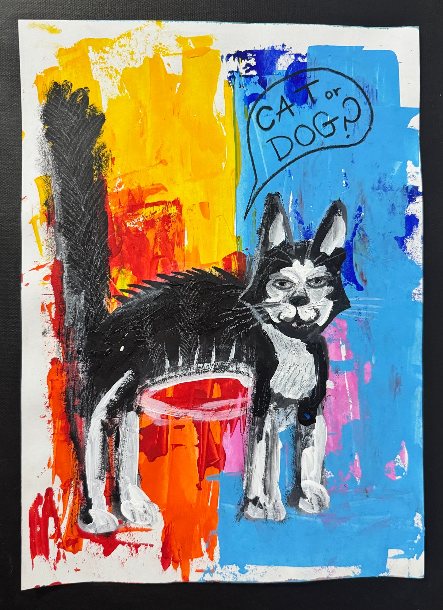 Pintura Acrílica - Gato o Perro?