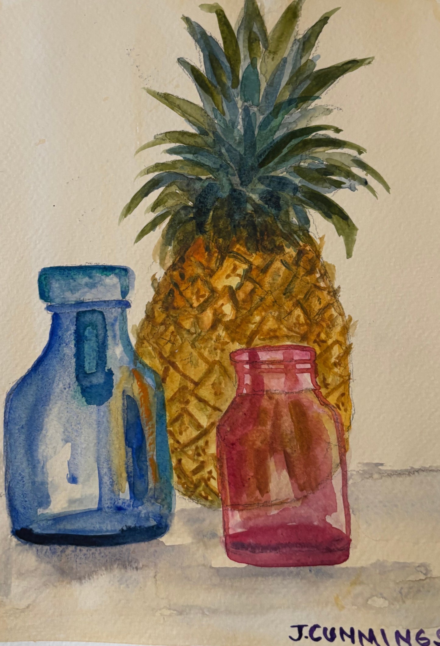 Piña y botellas