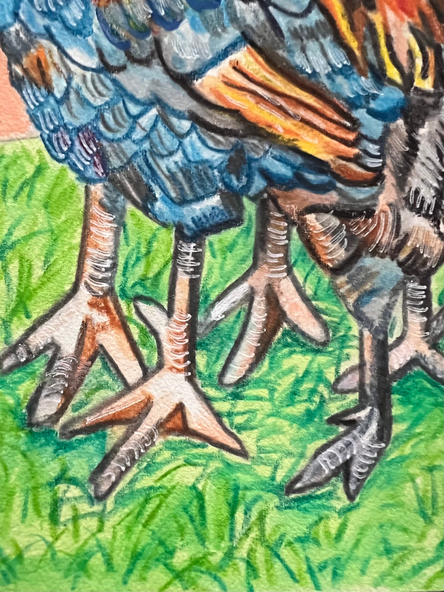 Pintura- Cinco gallos
