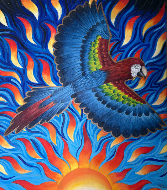 Arte contemporaneo- "AQ'AB'AL-GUACAMAYA ROJA"