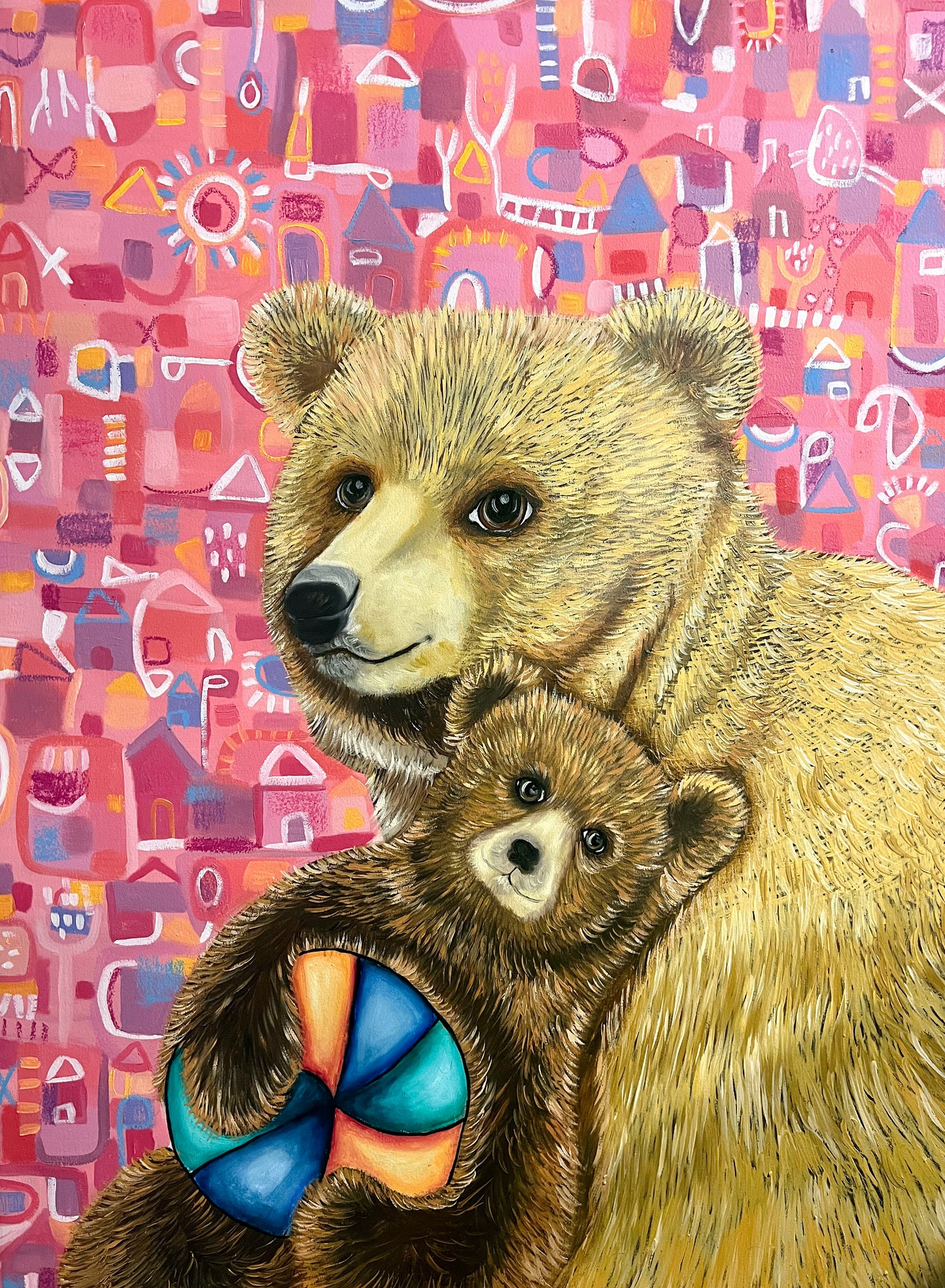 Obra de Arte Original - Jugando con la Pelota