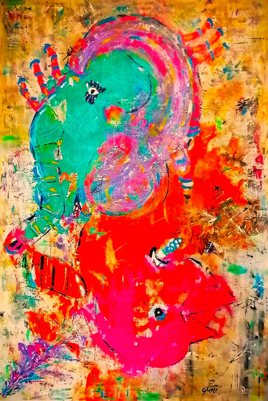 Pintura Abstracta - La Feliz Pareja