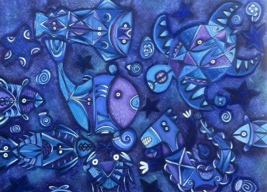Obra de Arte Origina - Las Maravillas de la Profundidad del Mar