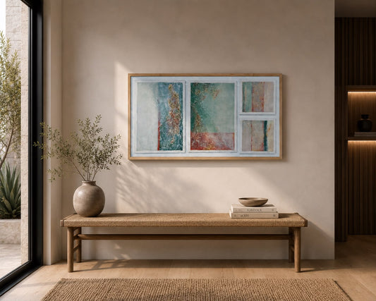 Pintura abstracta — Líneas de Calma (Serie de cuatro obras)