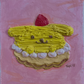 Pompompurin Mont Blanc | Original Kawaii Pintura Acrilica con Textura