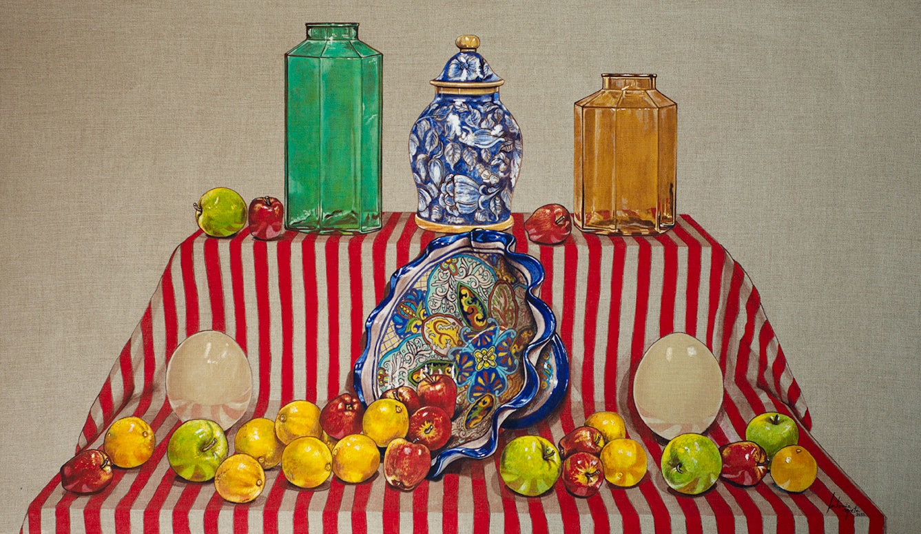 Naturaleza muerta con huevos de avestruz