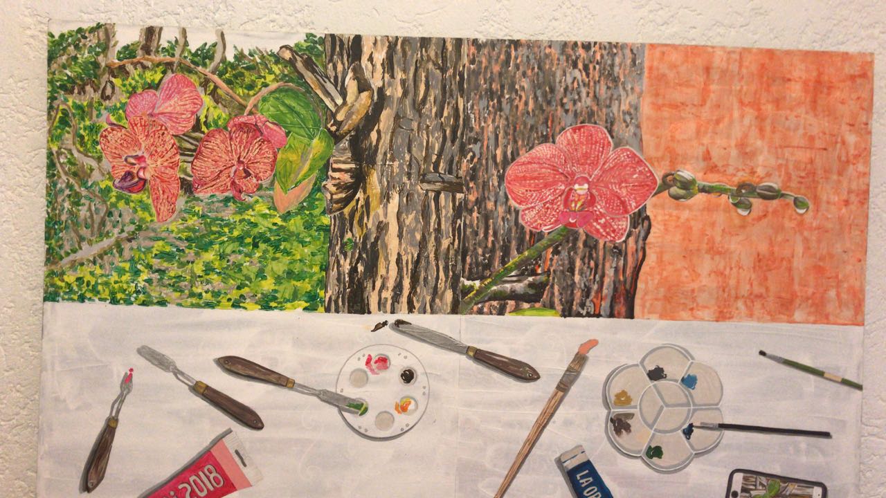 Cuadro decorativo-Faceta de orquídeas