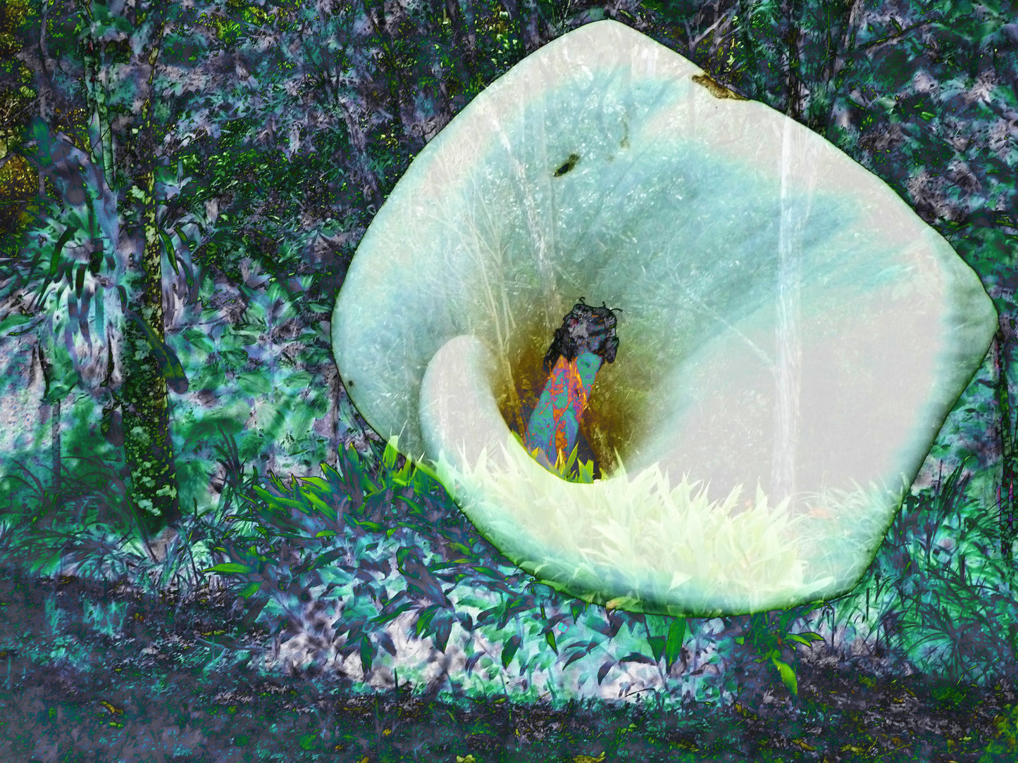 FLOR BLANCA EN EL BOSQUE