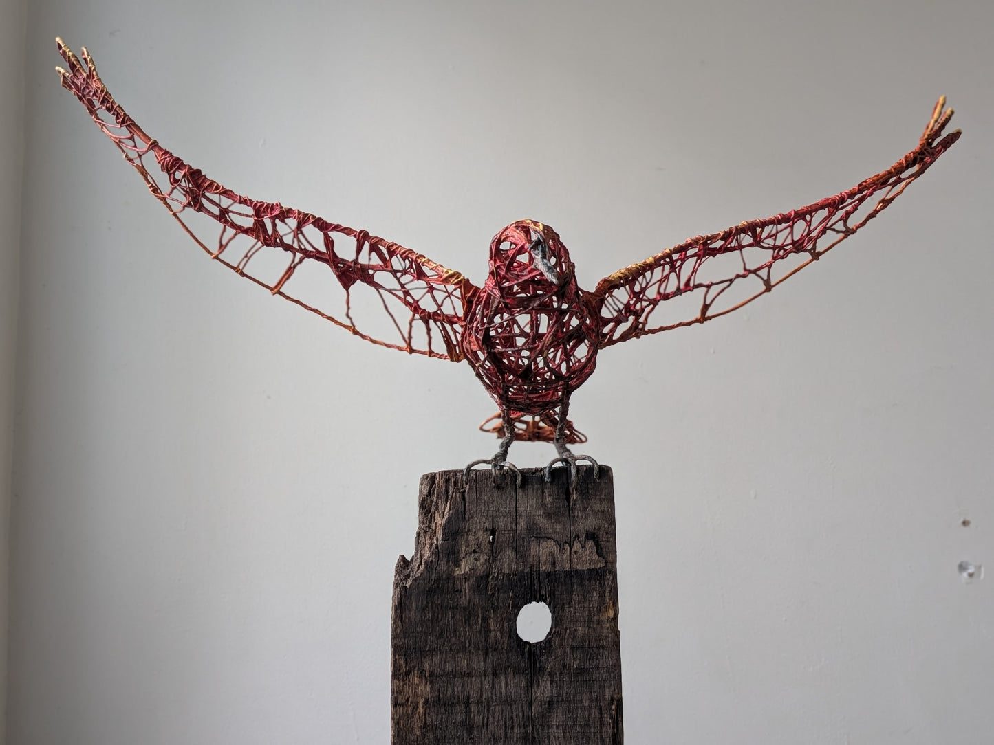 Escultura de alambre - Vuelo de otoño