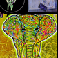 Cuadro Neon Decorativo - Elefante con Hoja de Oro
