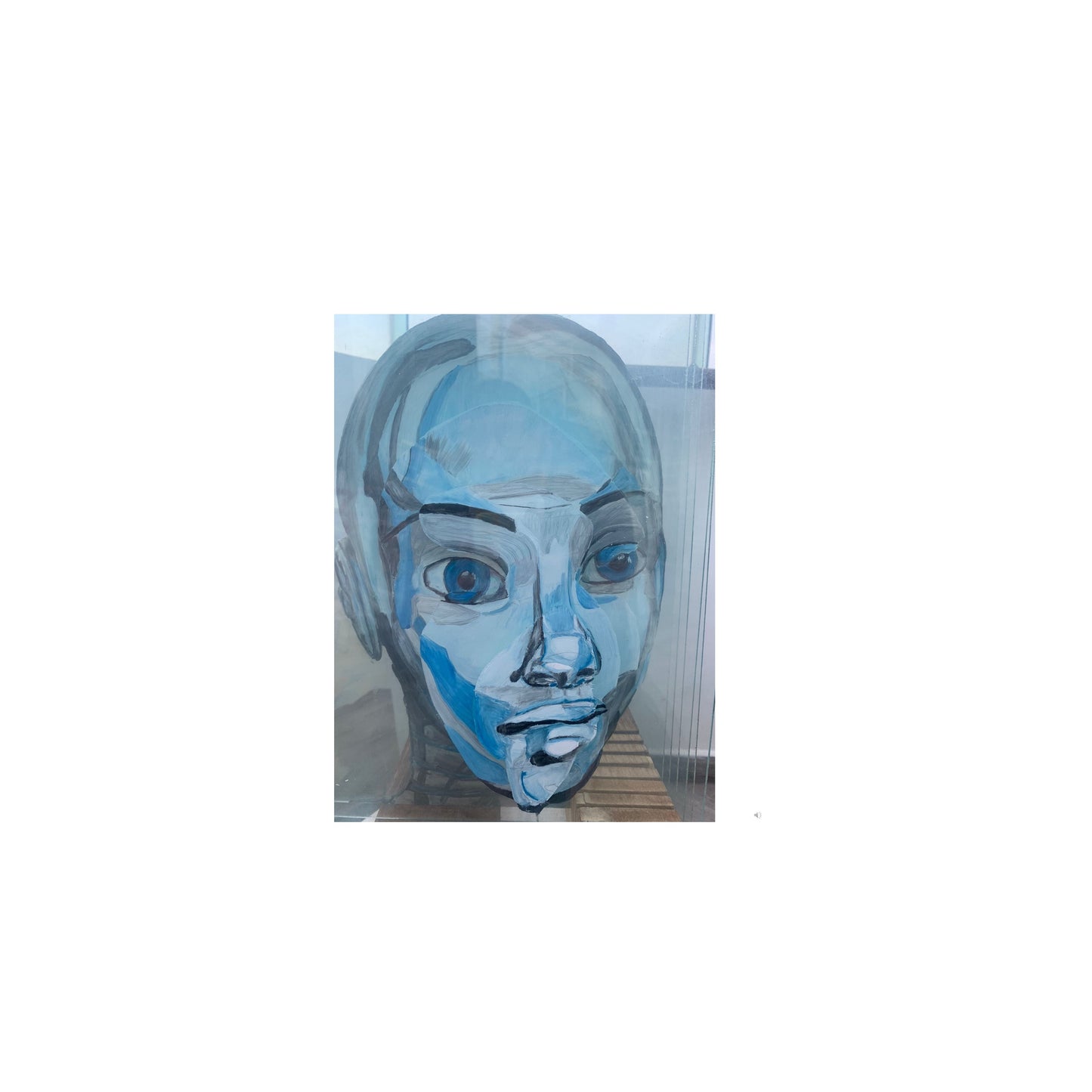 "Arte 3D Rostro tridimensional- vidrio, 6 hojas"