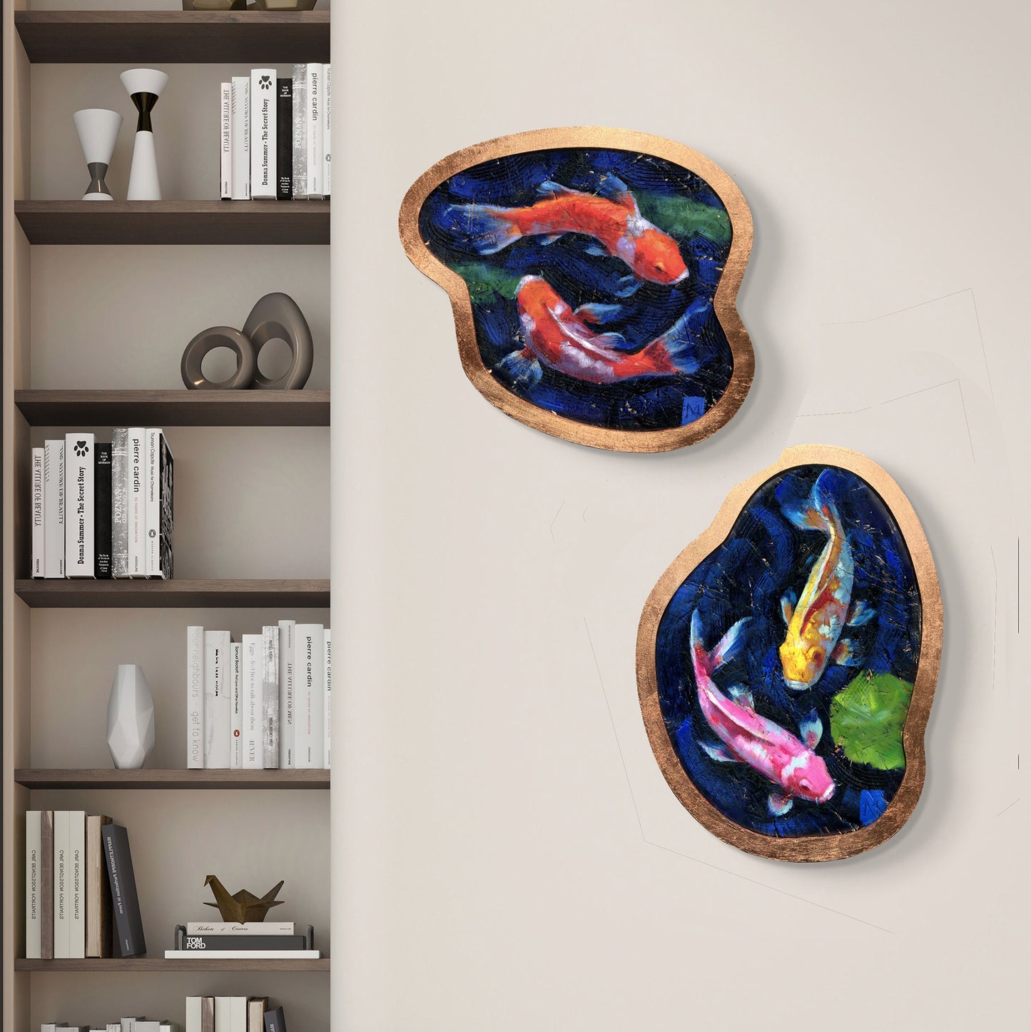 Obra de arte díptico - Peces KOI