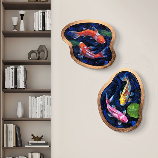 Obra de arte díptico - Peces KOI