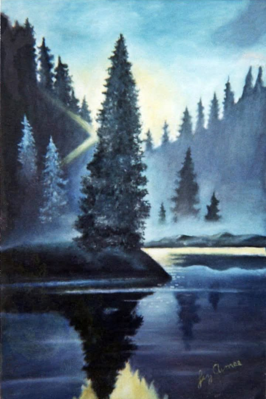 Reflejo de un Bosque en Azul