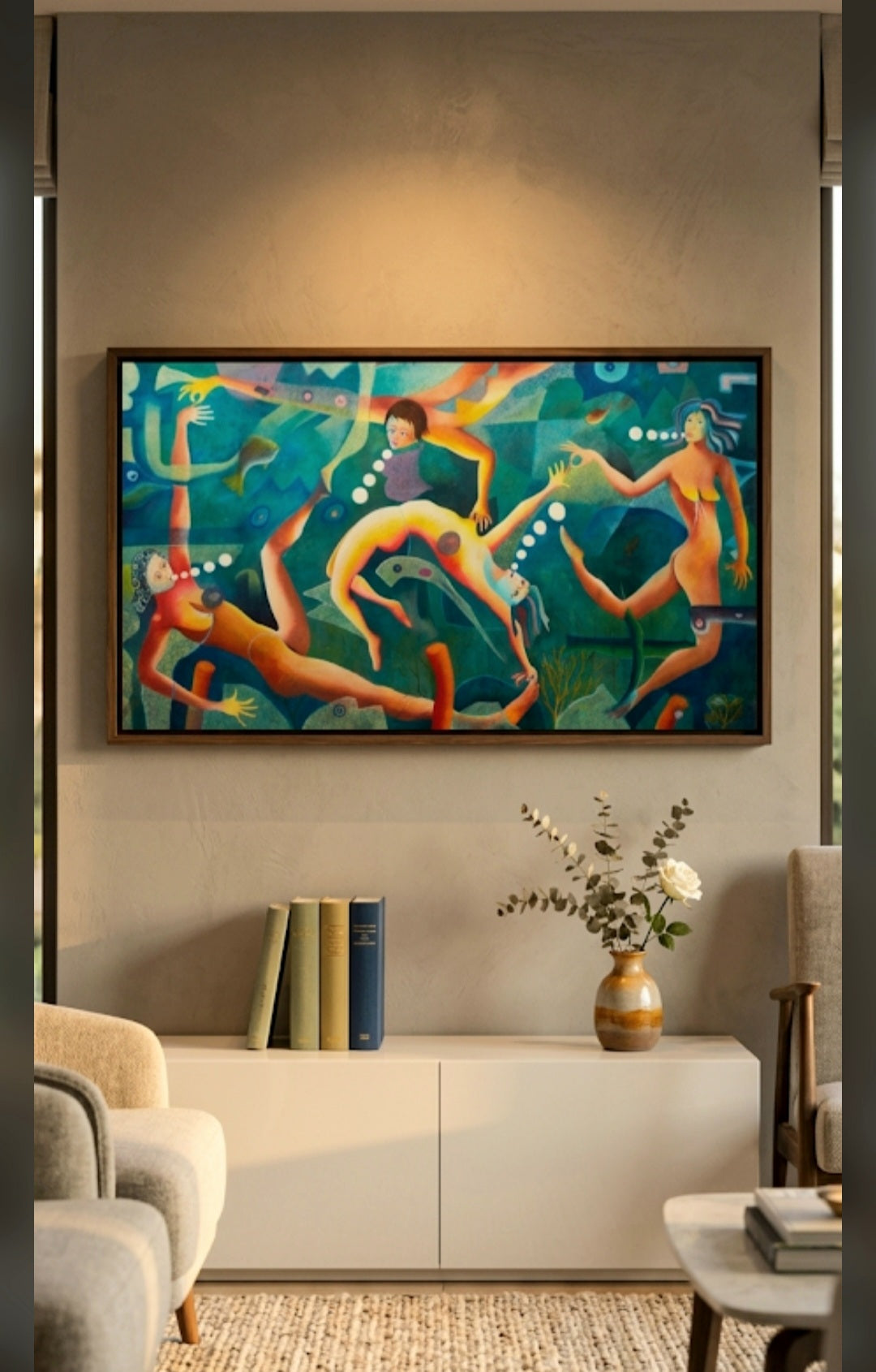 OBRA DE ARTE ORIGINAL "ENCUENTRO EN EL MAR"
