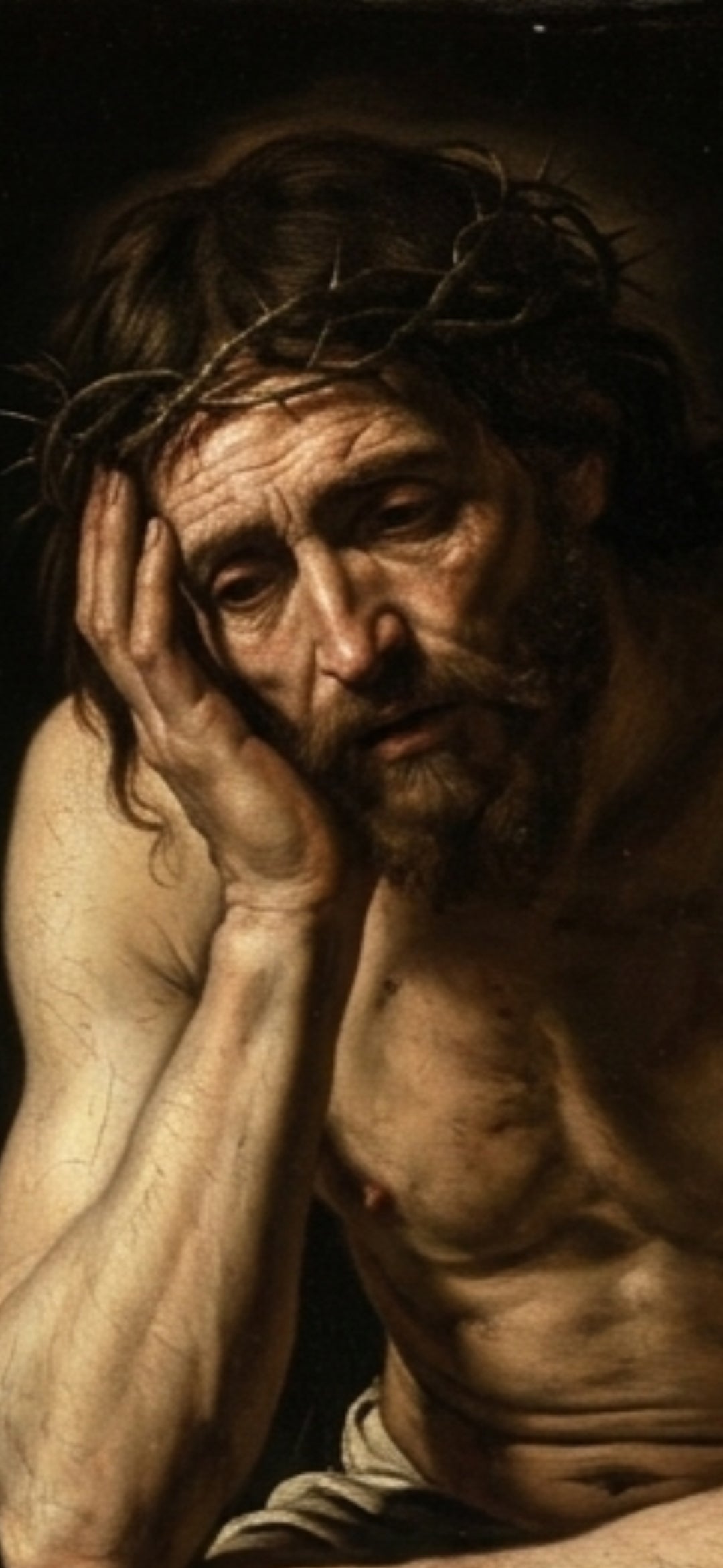 Obra de arte original - La espera de un Cristo doliente