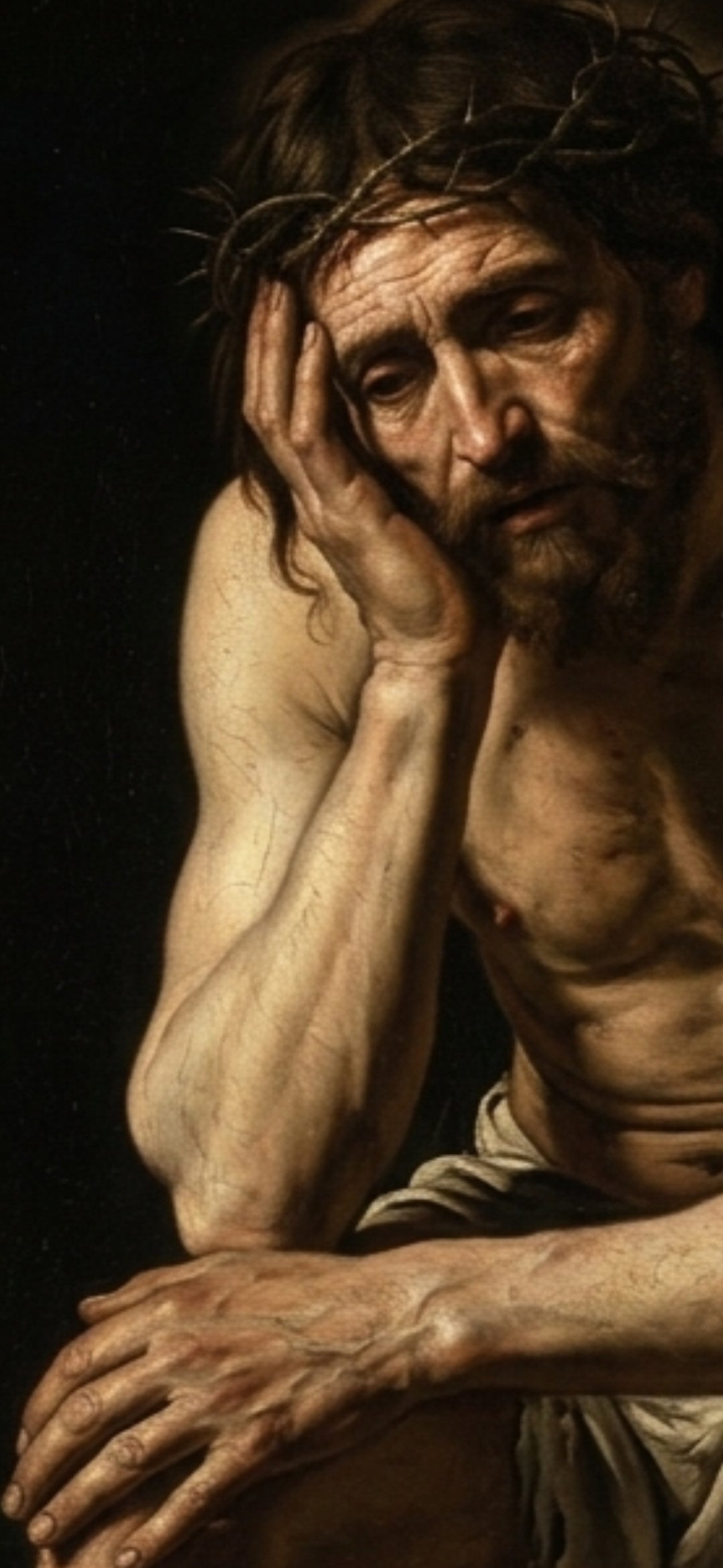Obra de arte original - La espera de un Cristo doliente