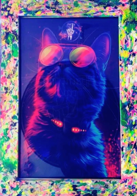 Cuadro Moderno Neon - Cat Digital
