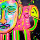 Cuadro Decorativo Neon - Buda con Elefante