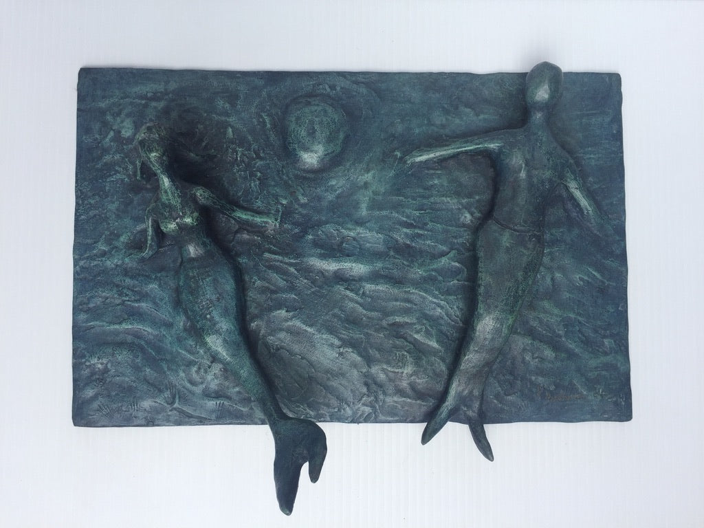 Relieve en bronce - Baño de Luna o Sirenos