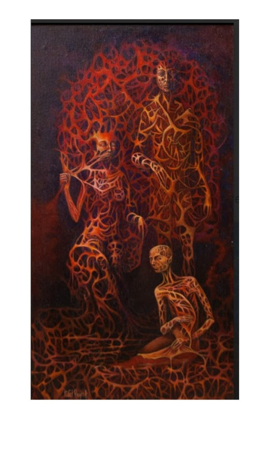 Obra de arte original -Tres en Rojo