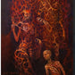 Obra de arte original -Tres en Rojo