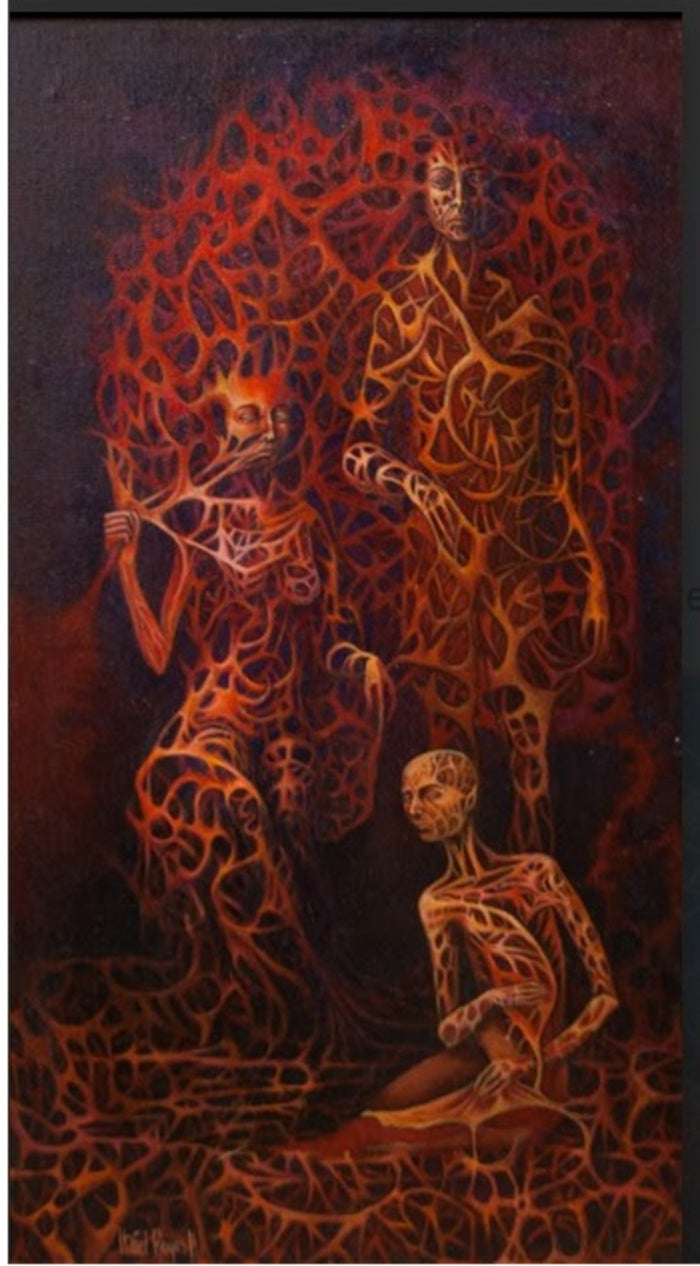 Obra de arte original -Tres en Rojo